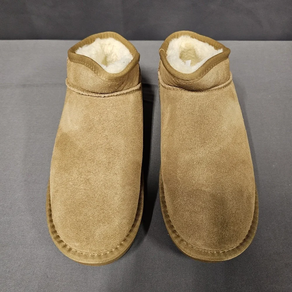 Women Shorty Boots Comfortable Suede SlipOn Booties Cushioned Chestnut 11 - 11.5
